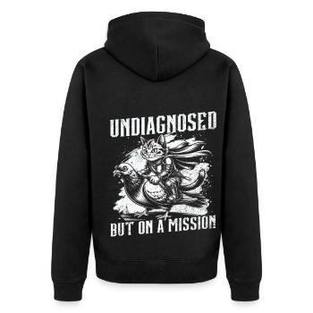 Non diagnostiqué, mais quelque chose - Veste à capuche bio Premium Unisexe - noir - Dos - Nico (187cm)