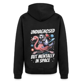 Non diagnostiqué, mais quelque chose - Veste à capuche bio Premium Unisexe - noir - Dos - Nico (187cm)