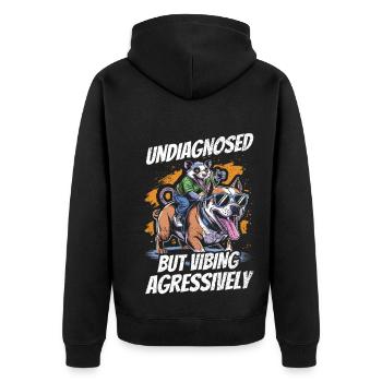 Non diagnostiqué, mais quelque chose - Veste à capuche bio Premium Unisexe - noir - Dos - Nico (187cm)