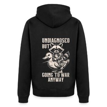 Non diagnostiqué, mais quelque chose - Veste à capuche bio Premium Unisexe - noir - Dos - Nico (187cm)