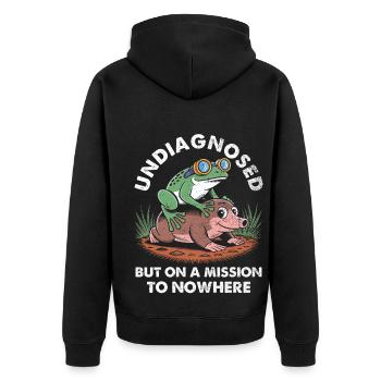 Non diagnostiqué, mais quelque chose - Veste à capuche bio Premium Unisexe - noir - Dos - Nico (187cm)