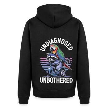 Non diagnostiqué, mais quelque chose - Veste à capuche bio Premium Unisexe - noir - Dos - Nico (187cm)
