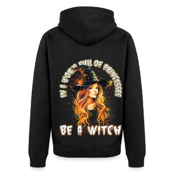 Gruselige Pin-up-hexe Halloween - Unisex Premium Bio Zip Hoodie - Schwarz - Hinten - Nico (187cm)