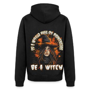 Effrayant Pin-up Sorcière Halloween - Veste à capuche bio Premium Unisexe - noir - Dos - Nico (187cm)