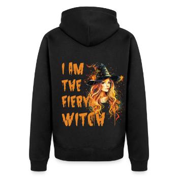 Gruselige Pin-up-hexe Halloween - Unisex Premium Bio Zip Hoodie - Schwarz - Hinten - Nico (187cm)
