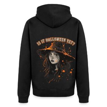 Gruselige Pin-up-hexe Halloween - Unisex Premium Bio Zip Hoodie - Schwarz - Hinten - Nico (187cm)