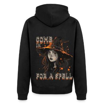 Effrayant Pin-up Sorcière Halloween - Veste à capuche bio Premium Unisexe - noir - Dos - Nico (187cm)