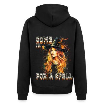 Effrayant Pin-up Sorcière Halloween - Veste à capuche bio Premium Unisexe - noir - Dos - Nico (187cm)