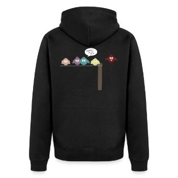 lustige Wlan Vögel Vogel Geschenk Wellensittich - Unisex Premium Bio Zip Hoodie - Schwarz - Hinten - Nico (187cm)