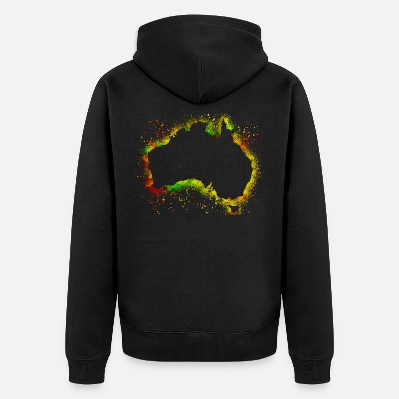 Continents australiens - Veste à capuche bio Premium Unisexe - noir