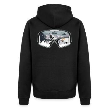 Snowboarden | Snowboard Snowboarder Geschenkideen - Unisex Premium Bio Zip Hoodie - Schwarz - Hinten - Nico (187cm)