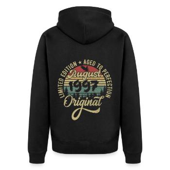 August 1997 Birthday Gift August 1997 August - Unisex Premium Organic Zip Hoodie - black - Back - Nico (187cm)