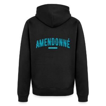 AMENDONNE - Veste à capuche bio Premium Unisexe - noir - Dos - Nico (187cm)