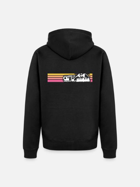 Camper Camping Camping Strip - Unisex Premium Organic Zip Hoodie - black