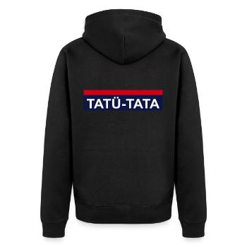 Police Tatü-Tata Logo Icône Exécutif - Veste à capuche bio Premium Unisexe - noir - Dos - Nico (187cm)