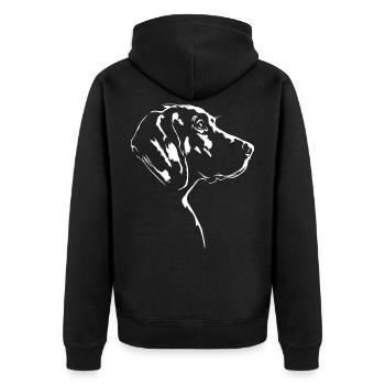 Bavarian Mountain Hound Dogs Wilsigns - Unisex Premium Organic Zip Hoodie - black - Back - Nico (187cm)