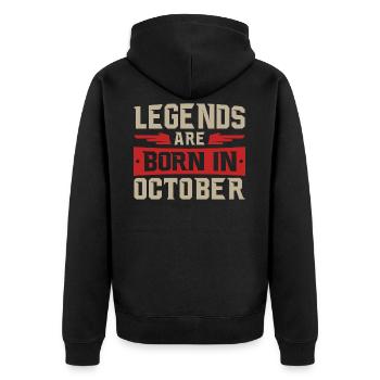 LÉGENDES SONT NÉS EN OCTOBRE - Veste à capuche bio Premium Unisexe - noir - Dos - Nico (187cm)