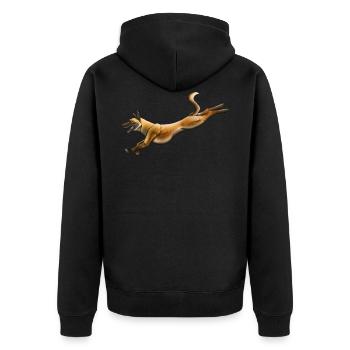 Belgian Shepherd Malinois - Unisex Premium Organic Zip Hoodie - black - Back - Nico (187cm)