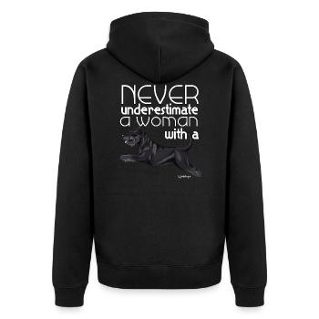Schnauzer miniature femme 3 - Veste à capuche bio Premium Unisexe - noir - Dos - Nico (187cm)