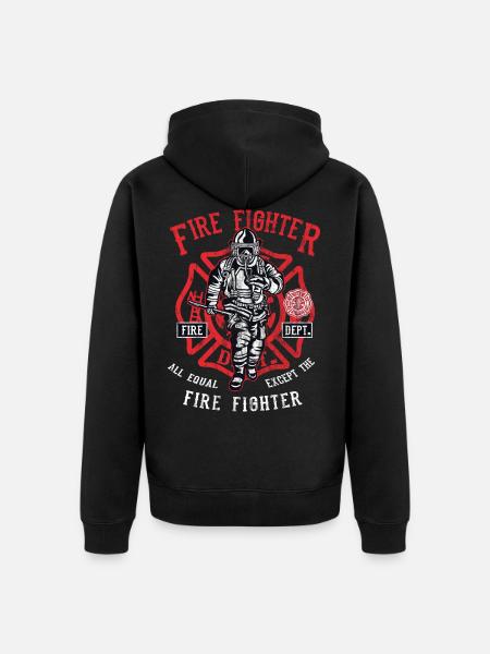 EXCEPT THE FIRE FIGHTER - Feuerwehrmann Shirt - Premium økologisk unisex-hættejakke - sort