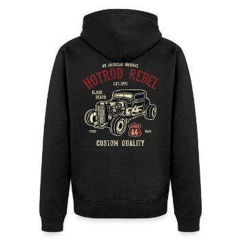 HOTROD AMERICAN - Hotrod Shirt Design - Veste à capuche bio Premium Unisexe - noir - Dos - Nico (187cm)