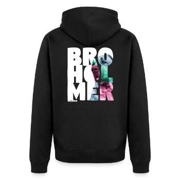 NASSU Broholmer Color - Unisex Premium Organic Zip Hoodie - black - Back - Nico (187cm)