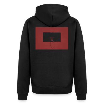 Basketballkorb rot sport - Unisex Premium Bio Zip Hoodie - Schwarz - Hinten - Nico (187cm)
