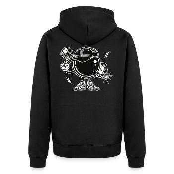 basket-ball DESSINÉE - Comic chemise Cartoon Fun - Veste à capuche bio Premium Unisexe - noir - Dos - Nico (187cm)