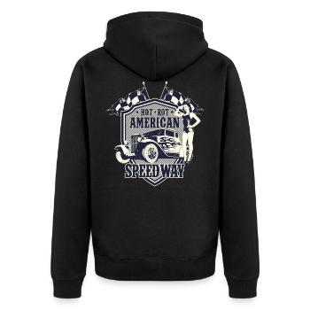 TUNING SPEEDWAY HOTRODS - Hot Rod cadeau - Veste à capuche bio Premium Unisexe - noir - Dos - Nico (187cm)