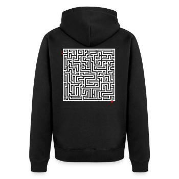 casse-tête labyrinthe - Veste à capuche bio Premium Unisexe - noir - Dos - Nico (187cm)