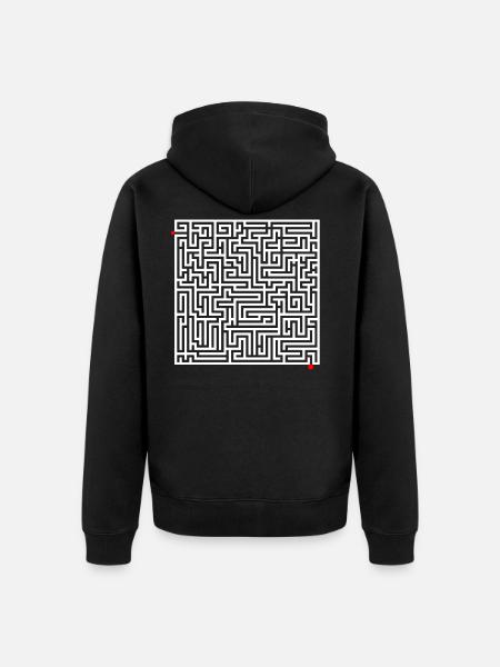 casse-tête labyrinthe - Veste à capuche bio Premium Unisexe - noir