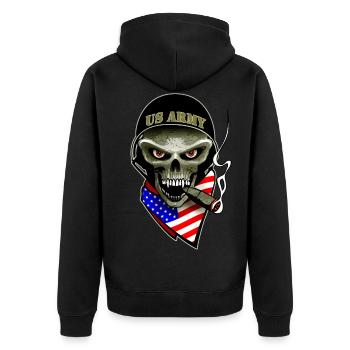 us army skull - Veste à capuche bio Premium Unisexe - noir - Dos - Nico (187cm)