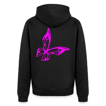 Papillon neon - Veste à capuche bio Premium Unisexe - noir - Dos - Nico (187cm)
