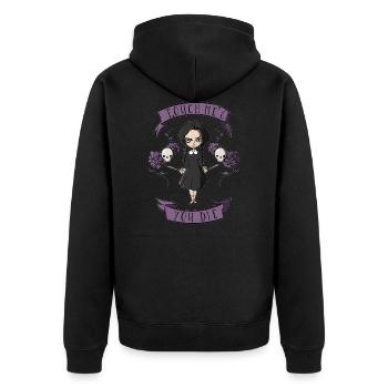 Touche moi et vous, ça ! Idée de cadeau génial, fille - Veste à capuche bio Premium Unisexe - noir - Dos - Nico (187cm)