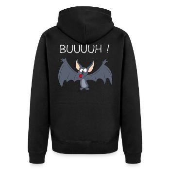 bat - Unisex Premium Organic Zip Hoodie - black - Back - Nico (187cm)