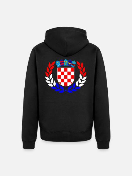 Lorbeerkranz Kroatien - Unisex Premium Bio Zip Hoodie - Schwarz
