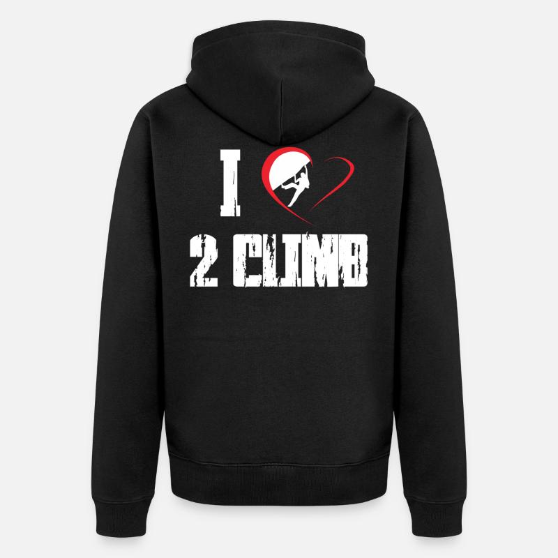 Klettern Felsklettern Freeclimbing - Unisex Premium Bio Zip Hoodie - Schwarz