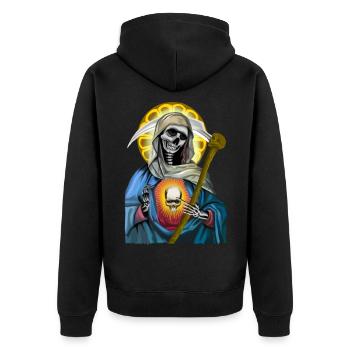 Santa Muerte - Veste à capuche bio Premium Unisexe - noir - Dos - Nico (187cm)