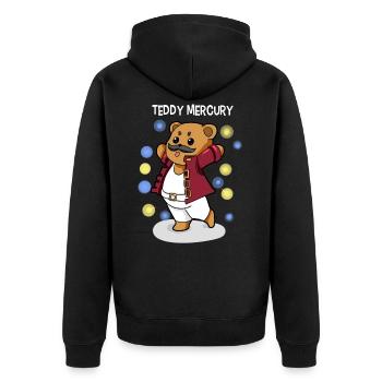 Teddy Mercury - Unisex Premium Organic Zip Hoodie - black - Back - Nico (187cm)