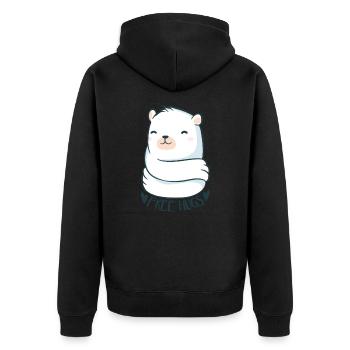 Cute bear Hugs Tshirt - Unisex Premium Bio Zip Hoodie - Schwarz - Hinten - Nico (187cm)