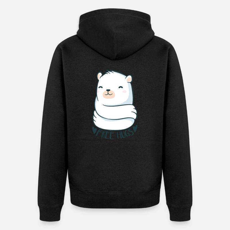 Tshirt mignon oursons - Veste à capuche bio Premium Unisexe - noir