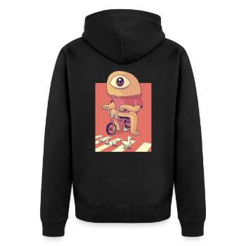 Idée cadeau T-shirt Cyclops Alien - Veste à capuche bio Premium Unisexe - noir - Dos - Nico (187cm)