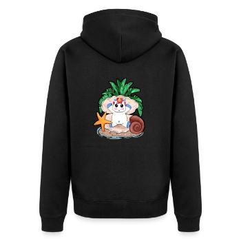 Unicorn throne shell gift Christmas - Unisex Premium Organic Zip Hoodie - black - Back - Nico (187cm)