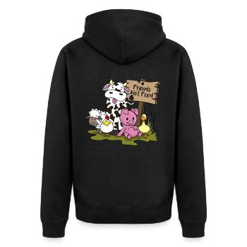 Tierschutz Geschenk Veganer Vegetarier Vegan - Unisex Premium Bio Zip Hoodie - Schwarz - Hinten - Nico (187cm)