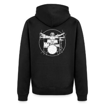 Batterie Percussion Percussion - Veste à capuche bio Premium Unisexe - noir - Dos - Nico (187cm)