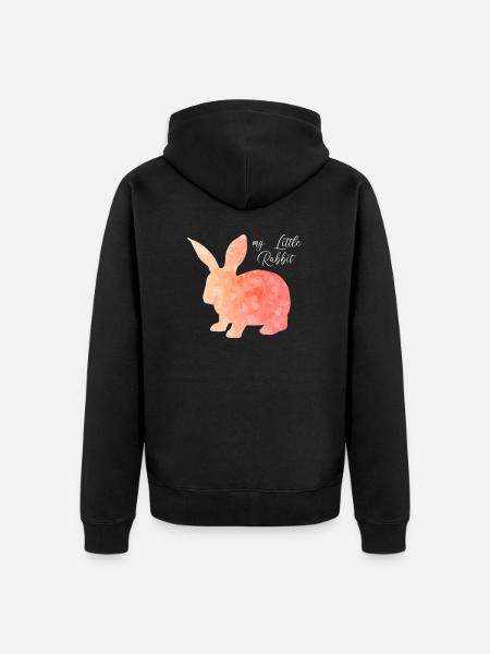 Rabbit Rabbit Rabbit Abstract - Unisex Premium Organic Zip Hoodie - black