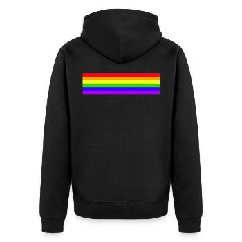 Gay Pride Flag Lesbian LGBT - Unisex Premium Bio Zip Hoodie - Schwarz - Hinten - Nico (187cm)