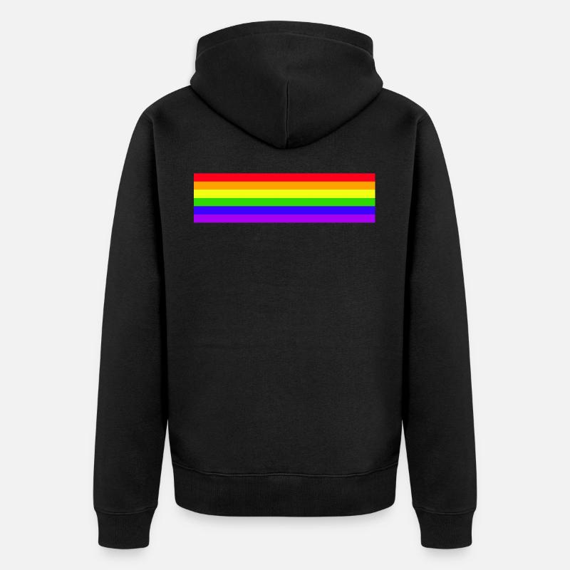 Gay Pride Flag Lesbian LGBT - Veste à capuche bio Premium Unisexe - noir