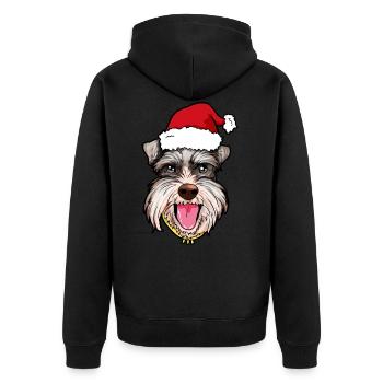 Zwergschnauzer Weihnachten Hund Zwerg Schnauzer - Unisex Premium Bio Zip Hoodie - Schwarz - Hinten - Nico (187cm)