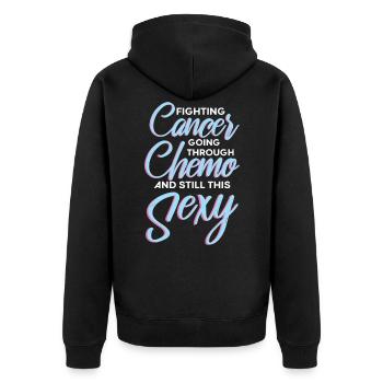 bronntanas um ailse chemo - Unisex Premium Organic Zip Hoodie - black - Back - Nico (187cm)